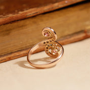 Bague vintage Toi&Moi rubis diamants 4