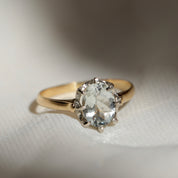 Bague vintage aigue-marine pierre ovale