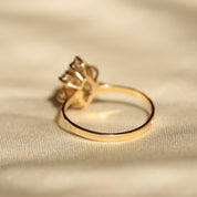 Bague vintage marguerite rubis zircones