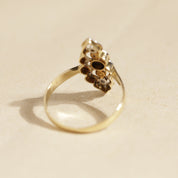Bague vintage navette dentelle deux ors 4