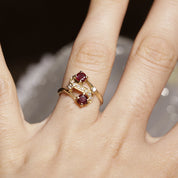 Bague vintage tourbillon grenat diamants 2