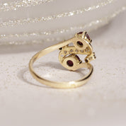 Bague vintage tourbillon grenat diamants 4