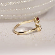 Bague vintage tourbillon grenat diamants 5