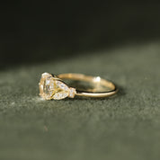 Bague Hesperis · Bague morganite et feuillage pavé de diamants