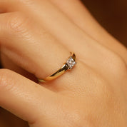 Bague anneau mini diamants rectangle