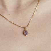 Dione pendentif améthyste et or 18 carats recyclé style vintage