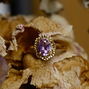 Bague fleur vintage améthyste