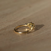 Bague Hesperis · Bague morganite et feuillage pavé de diamants