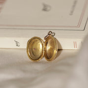 Médaillon ovale ancien en or 18 carats et pierre rouge