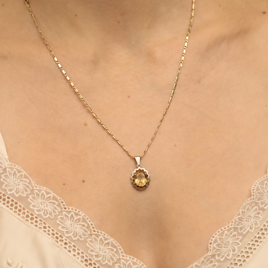 Pendentif Althea citrine en or 18 carats recyclé