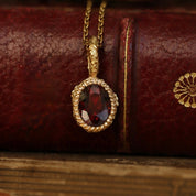 Pendentif grenat en or 18 carats recyclé style vintage 