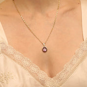 Pendentif or 18 carats améthyste style vintage althea 2