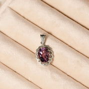 Pendentif améthyste or blanc 18 carats style vintage althéa