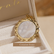 Pendentif or 18 carats nacre style vintage Lyra 