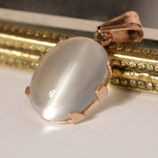 Pendentif or rose 18 carats nacre blanche style vintage echo 1