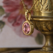 Pendentif Dione tourmaline rose et or 18 carats recyclé 
