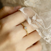 Solitaire vintage diamant anneau ciselé