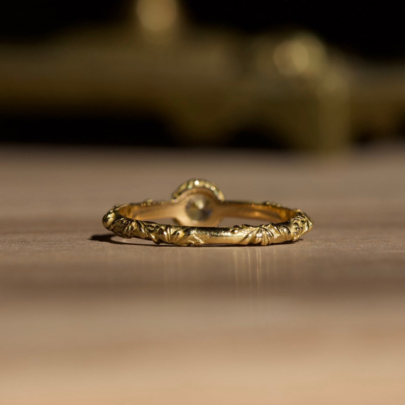 Solitaire vintage diamant anneau ciselé 