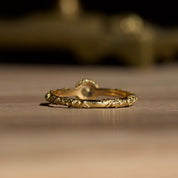 Solitaire vintage diamant anneau ciselé 