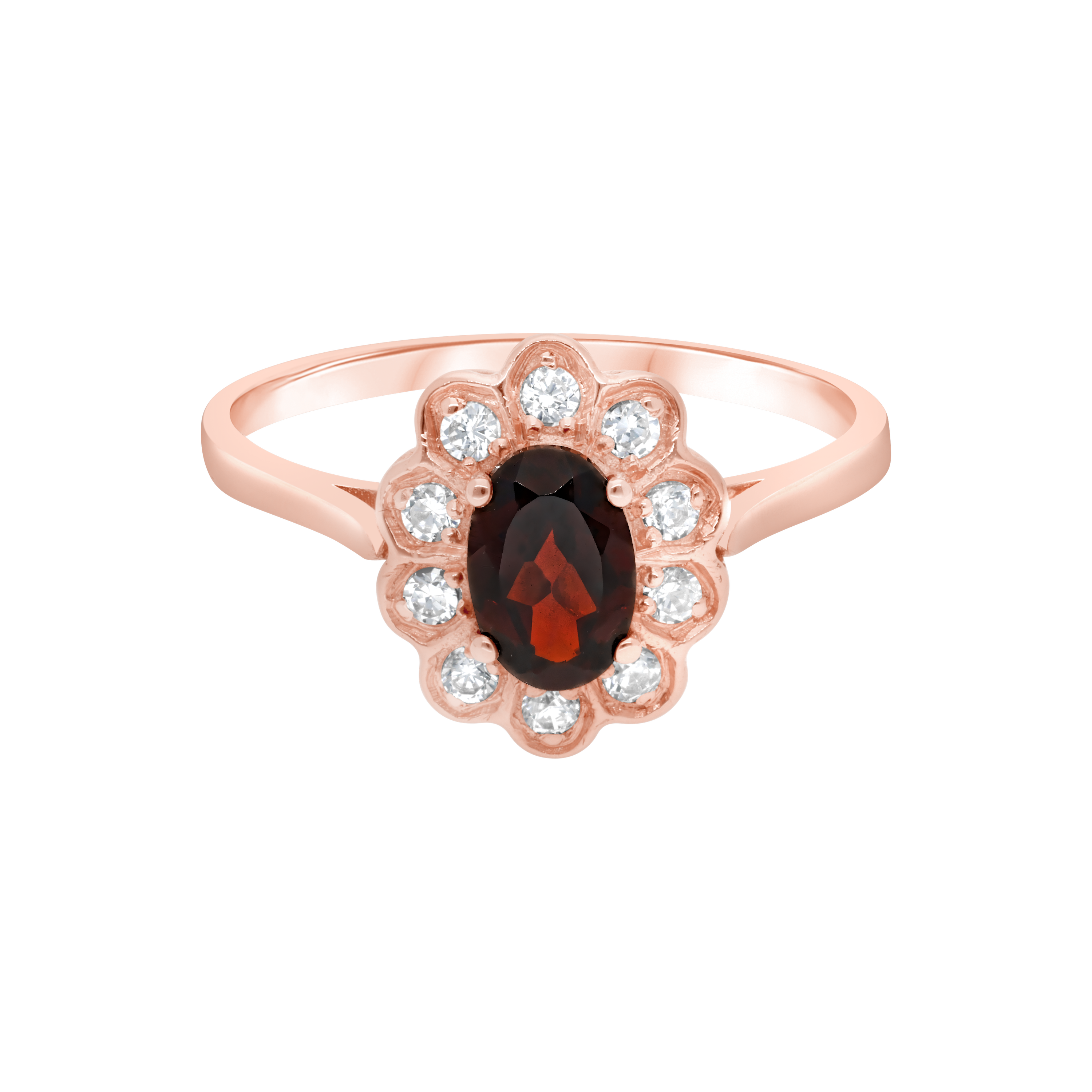 Bague Astrée · Bague marguerite grenat et diamants style vintage