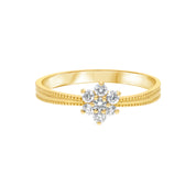 Bague Promesse · Bague fleur diamants et or