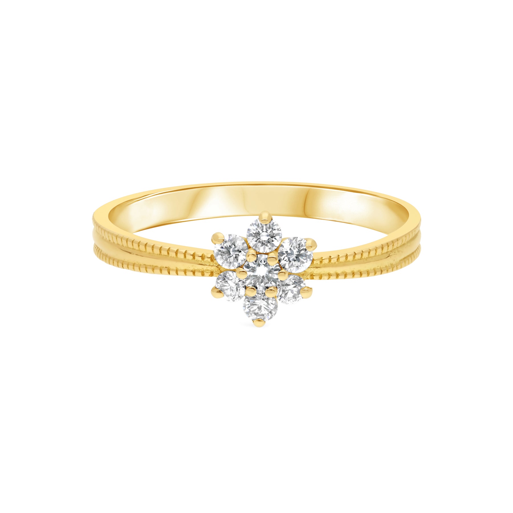 Bague Promesse · Bague fleur diamants et or