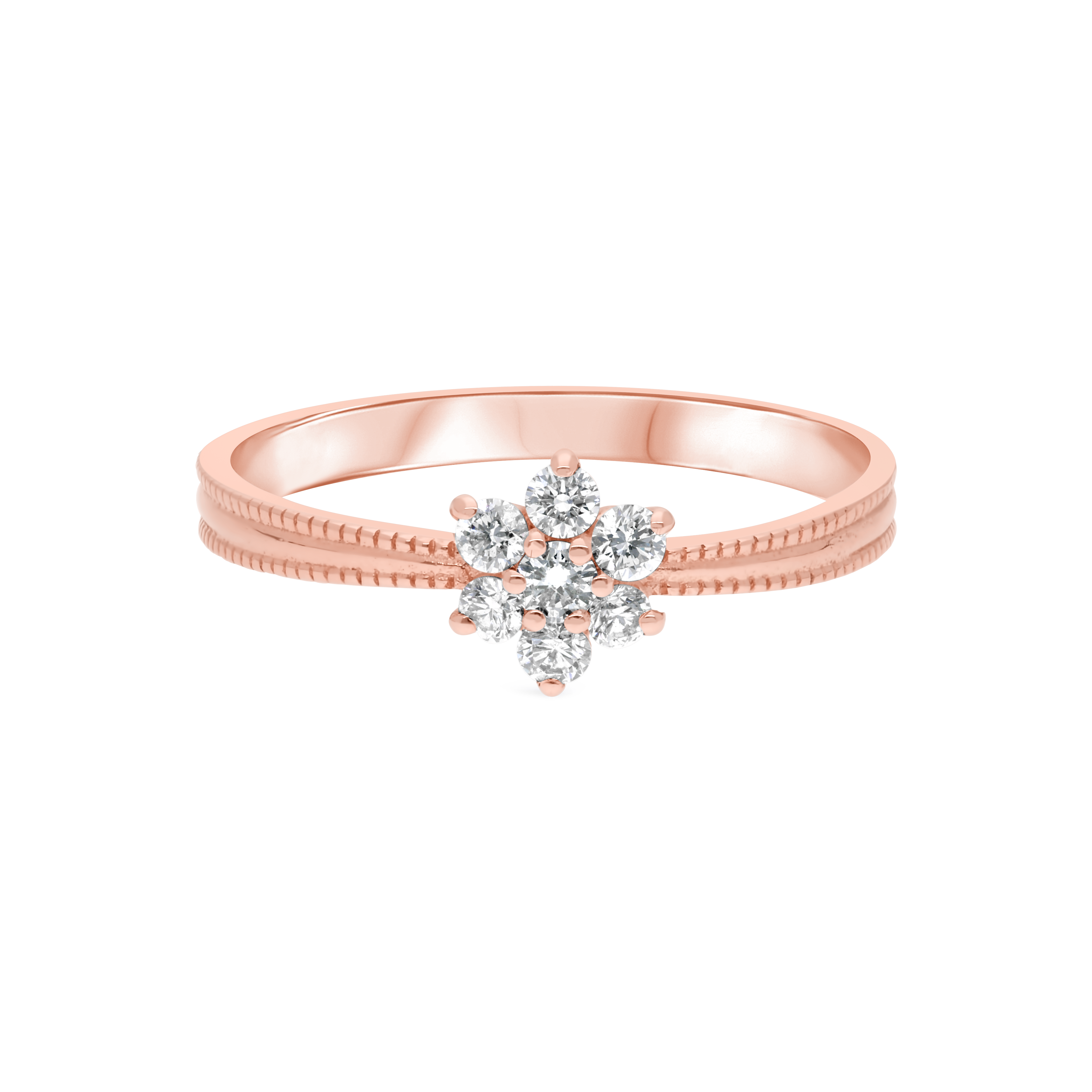 Bague Promesse · Bague fleur diamants et or