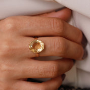 Bague ancienne or 18 carats citrine