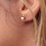 Puces d'oreilles rondes perles de culture