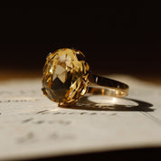 Bague ancienne or 18 carats citrine