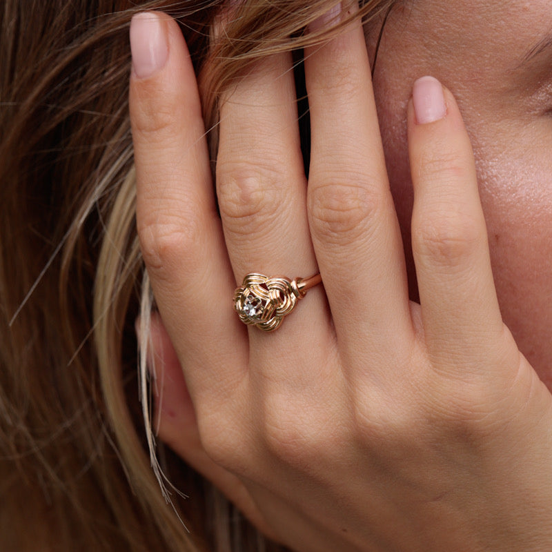 Bague dôme vintage zircone
