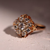 Bague fleur zircones