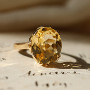 Bague ancienne or 18 carats citrine