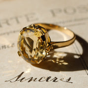 Bague ancienne or 18 carats citrine