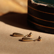 Boucles d'oreilles vintage pendantes or jaune 18 carats