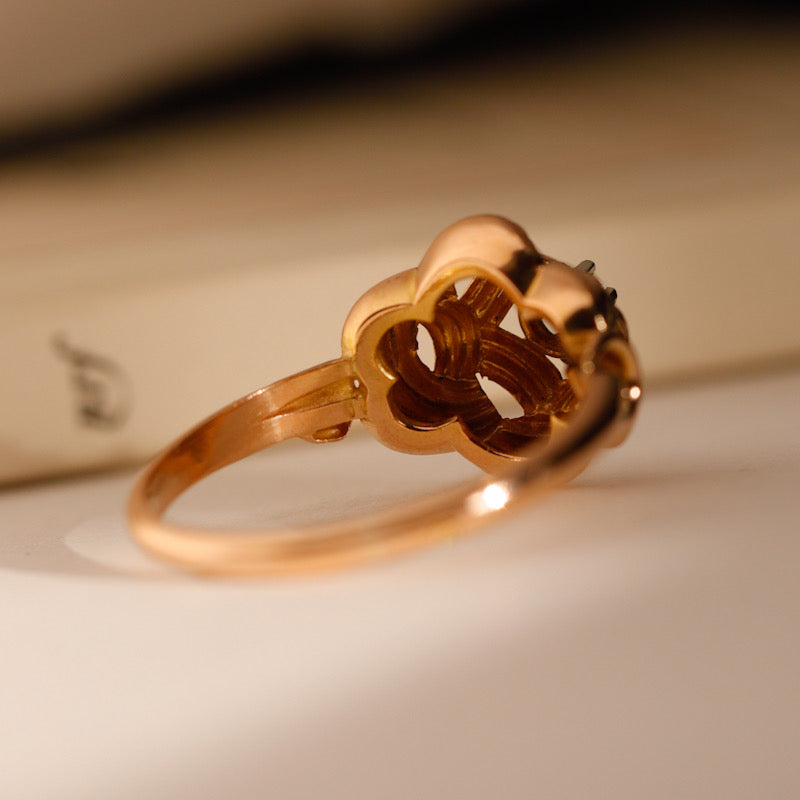 Bague dôme vintage zircone