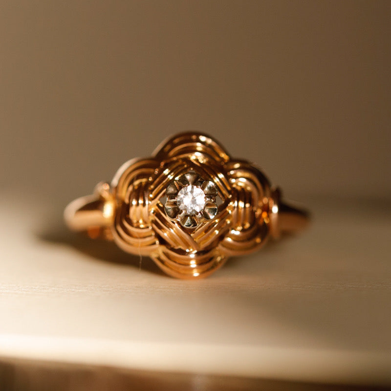 Bague dôme vintage zircone