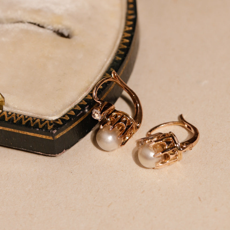 Boucles D'oreilles Dormeuses - Perles De Culture Baroques & Péridot - Plaqué Or 18 Carats - Neuf Avec étiquettes