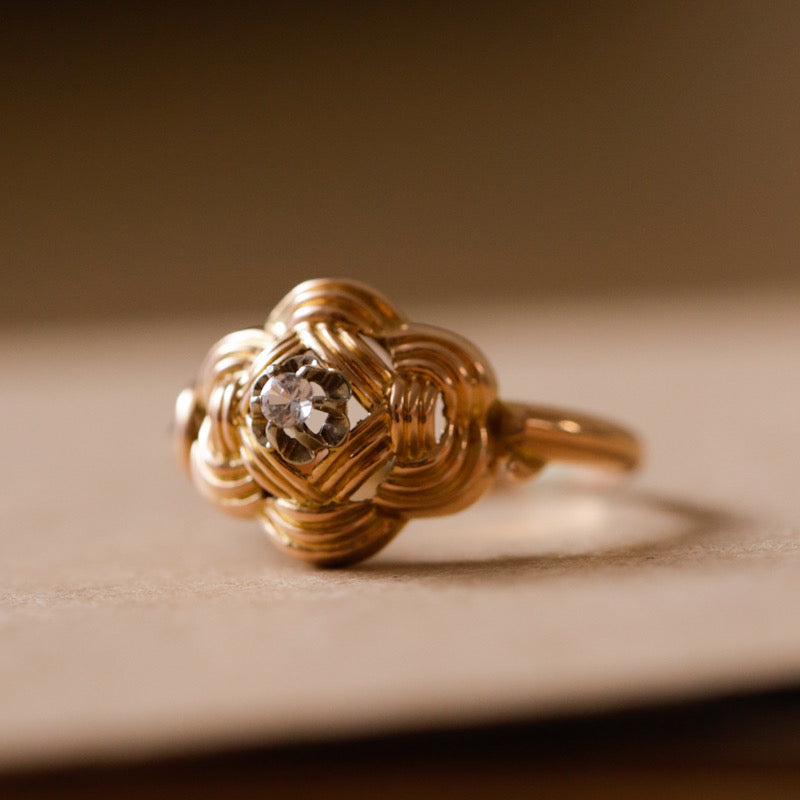 Bague dôme vintage zircone
